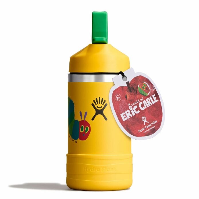 kids-12-oz-bottle-world-of-eric-carletm-f2 le26-w12-1000-kids-12-oz-wide-straw-cap-and-boot-yellow-caterpillar-straight-lid-open-withtag_1.jpg